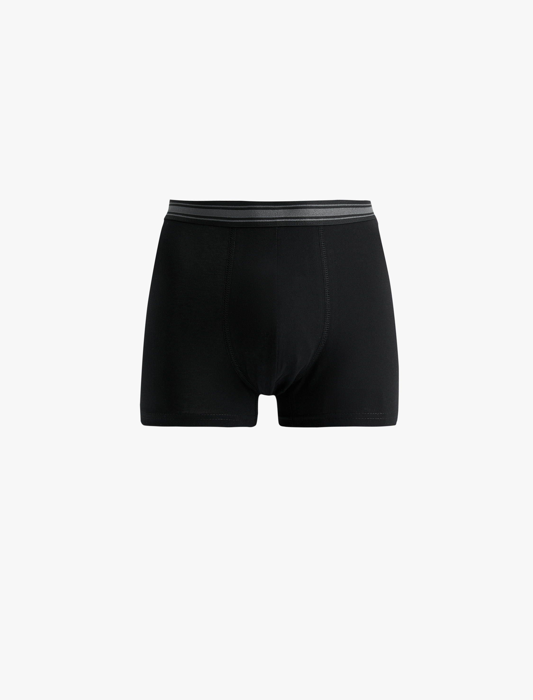   Çizgili Lastik Detaylı Pamuklu 3'lü Boxer Seti