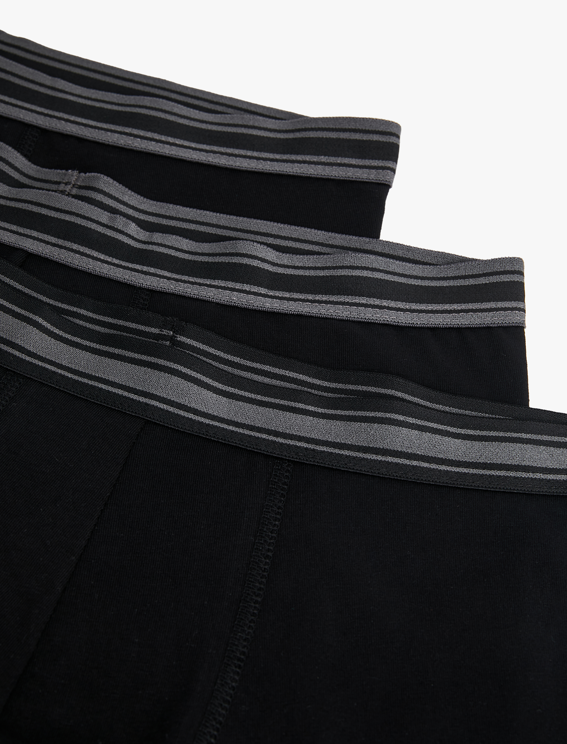   Çizgili Lastik Detaylı Pamuklu 3'lü Boxer Seti