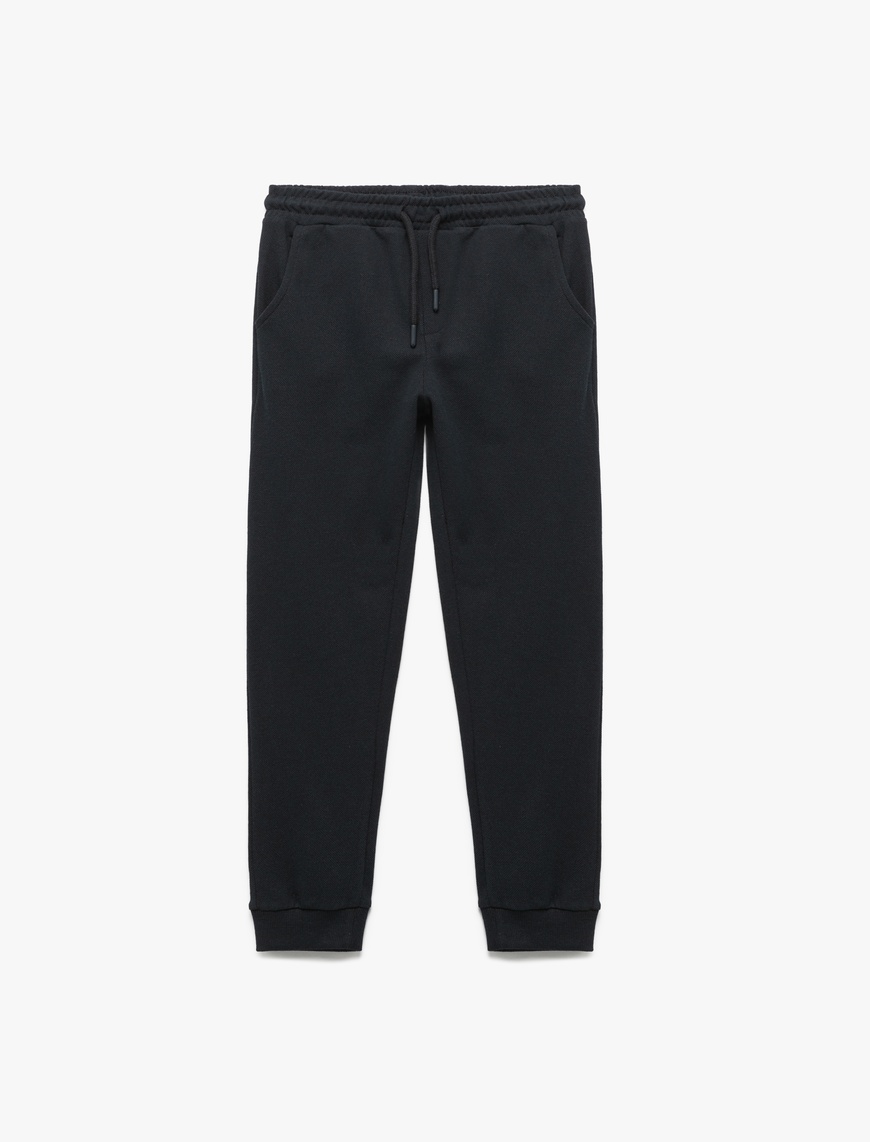  Erkek Çocuk Beli Bağcıklı Cepli Basic Jogger Eşofman Altı