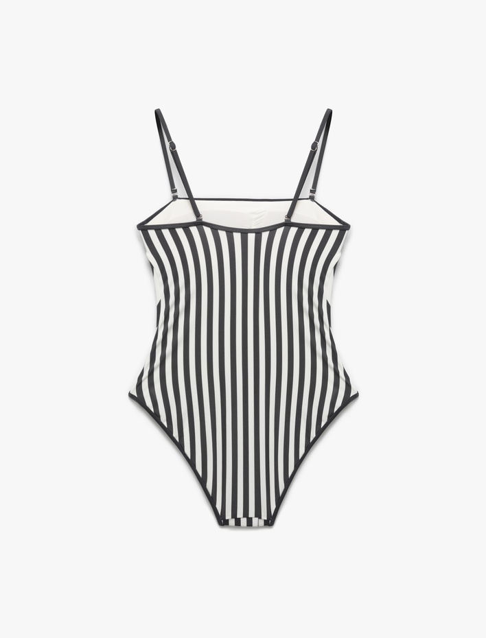  Çizgili Straplez Mayo