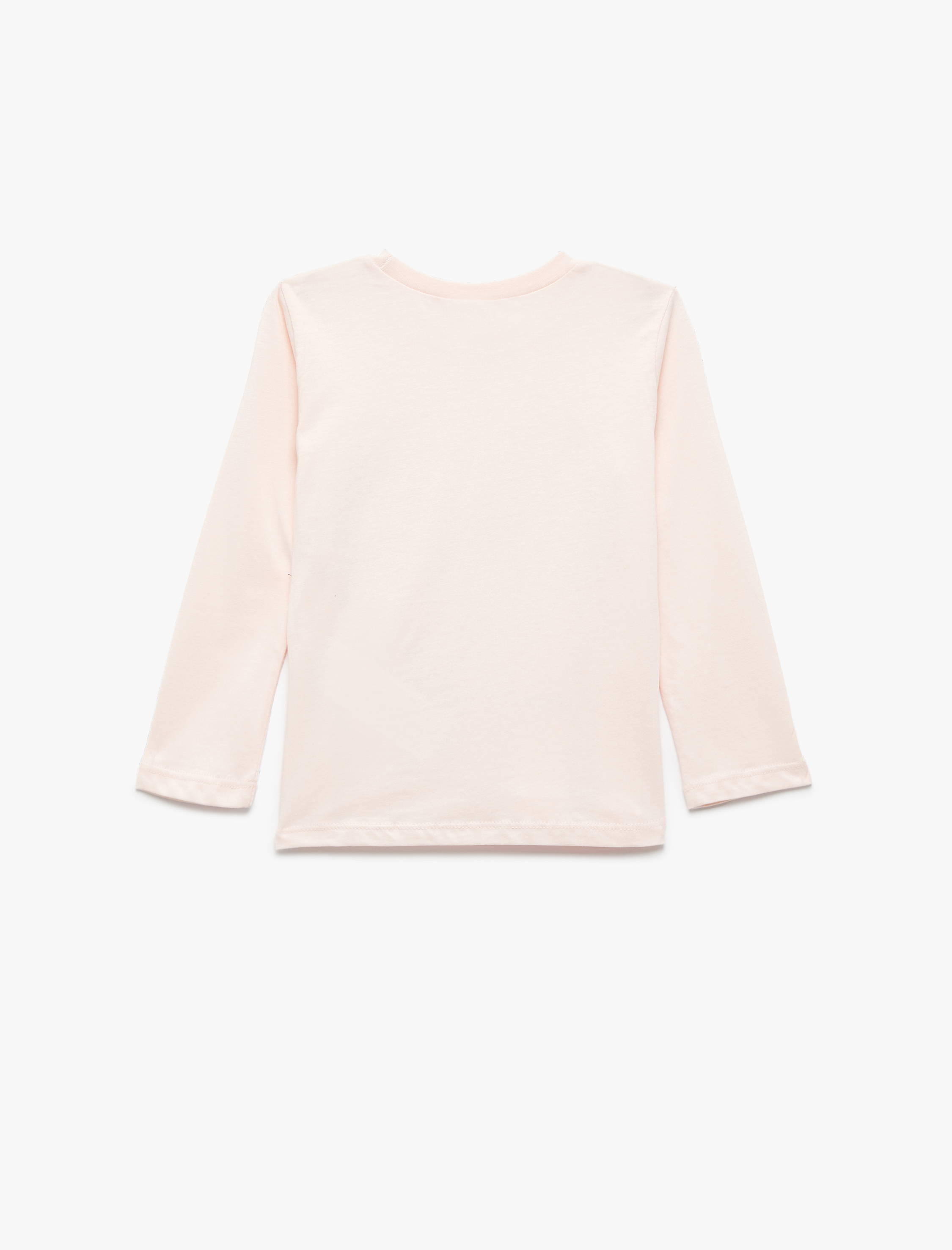  Kız Bebek Uzun Kollu Bisiklet Yaka Pamuklu Baskılı Tişört