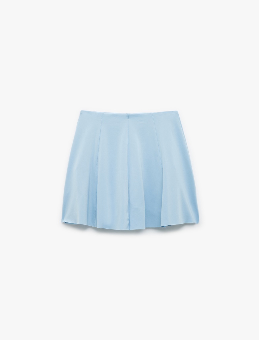   Pileli Mini Spor Şort Etek