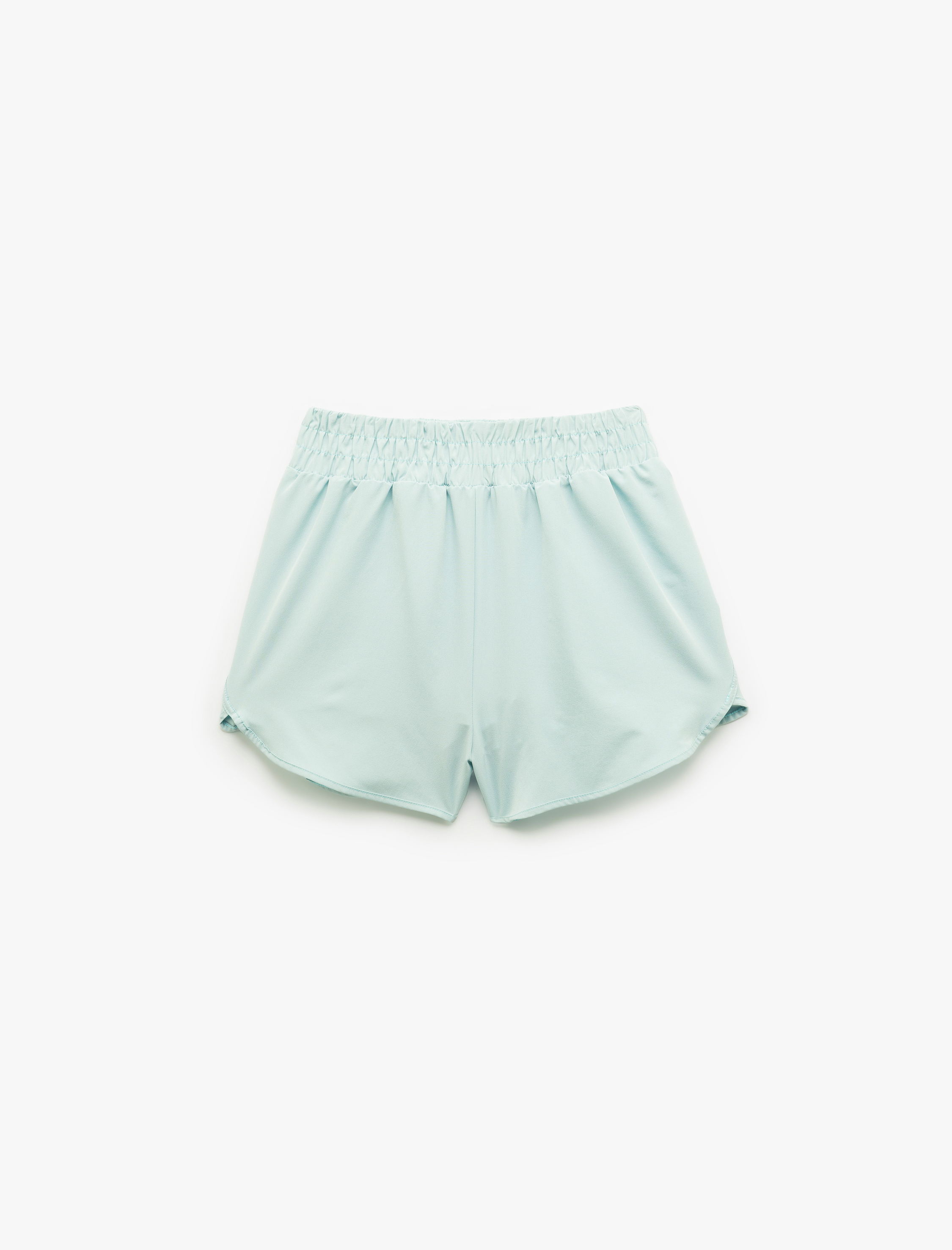   Yüksek Bel Paraşüt Mini Spor Taytlı Şort