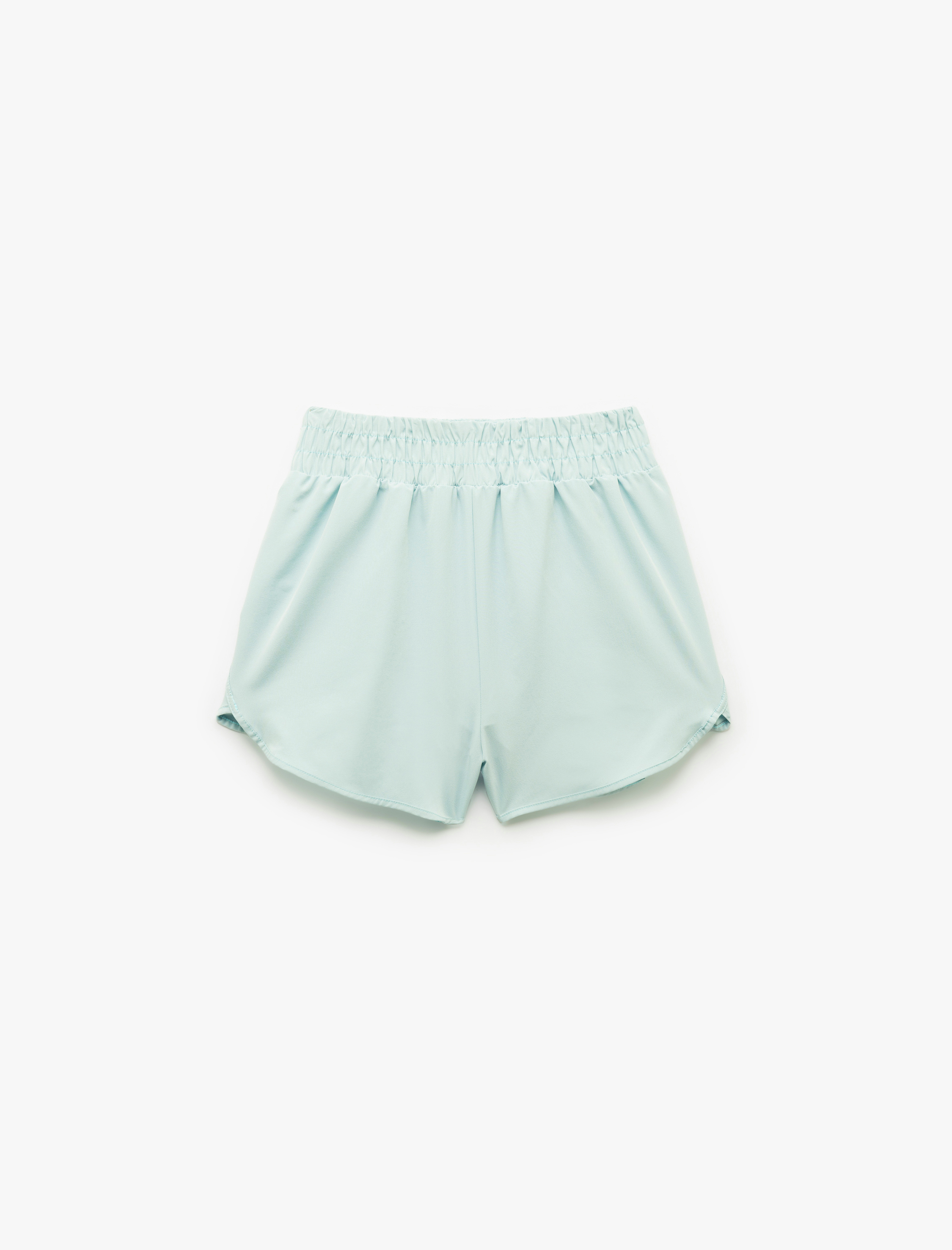   Yüksek Bel Paraşüt Mini Spor Taytlı Şort