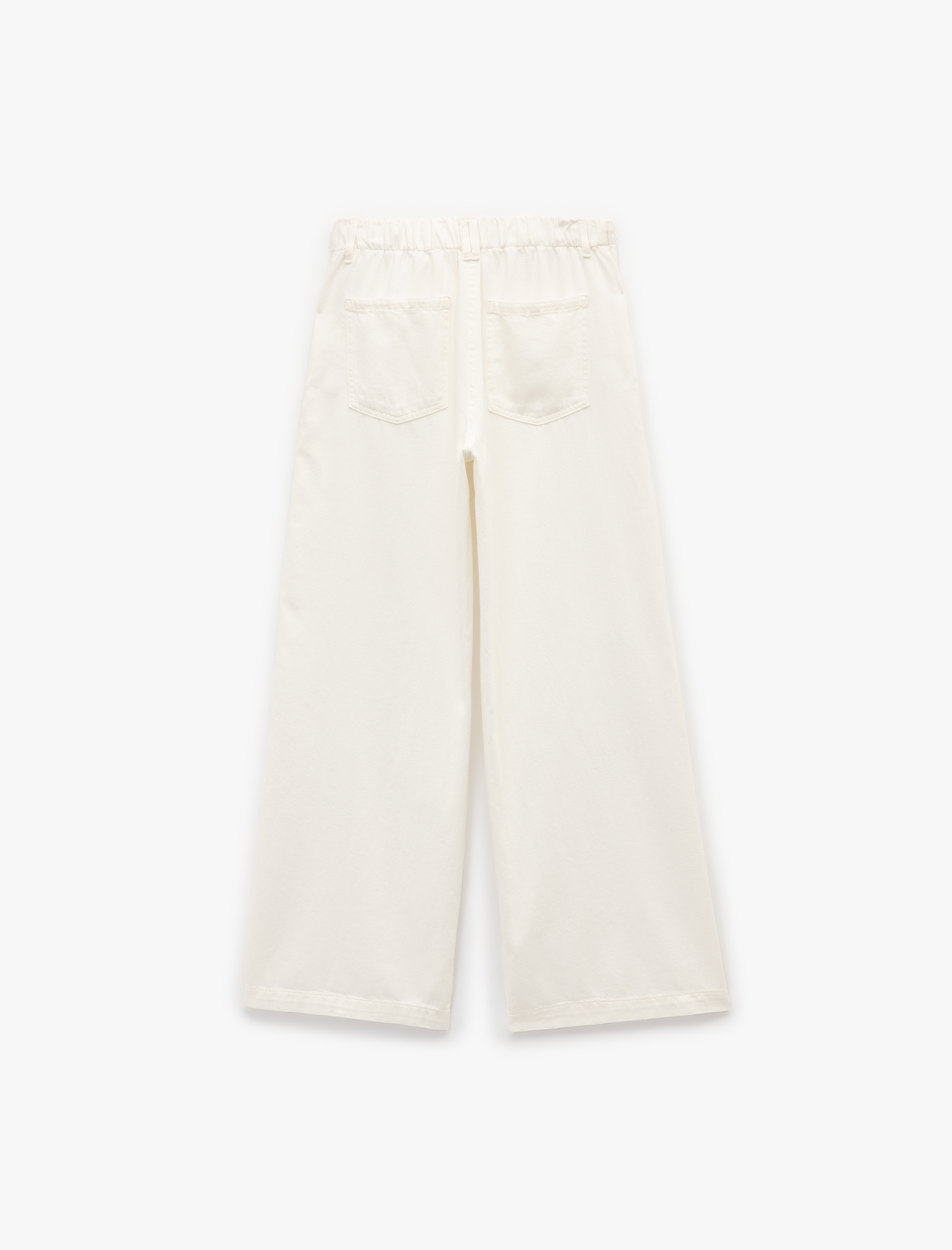   Koton X Şahika Ercümen - Pamuklu Loose Fit Bağcık Detaylı Geniş Paça Pantolon