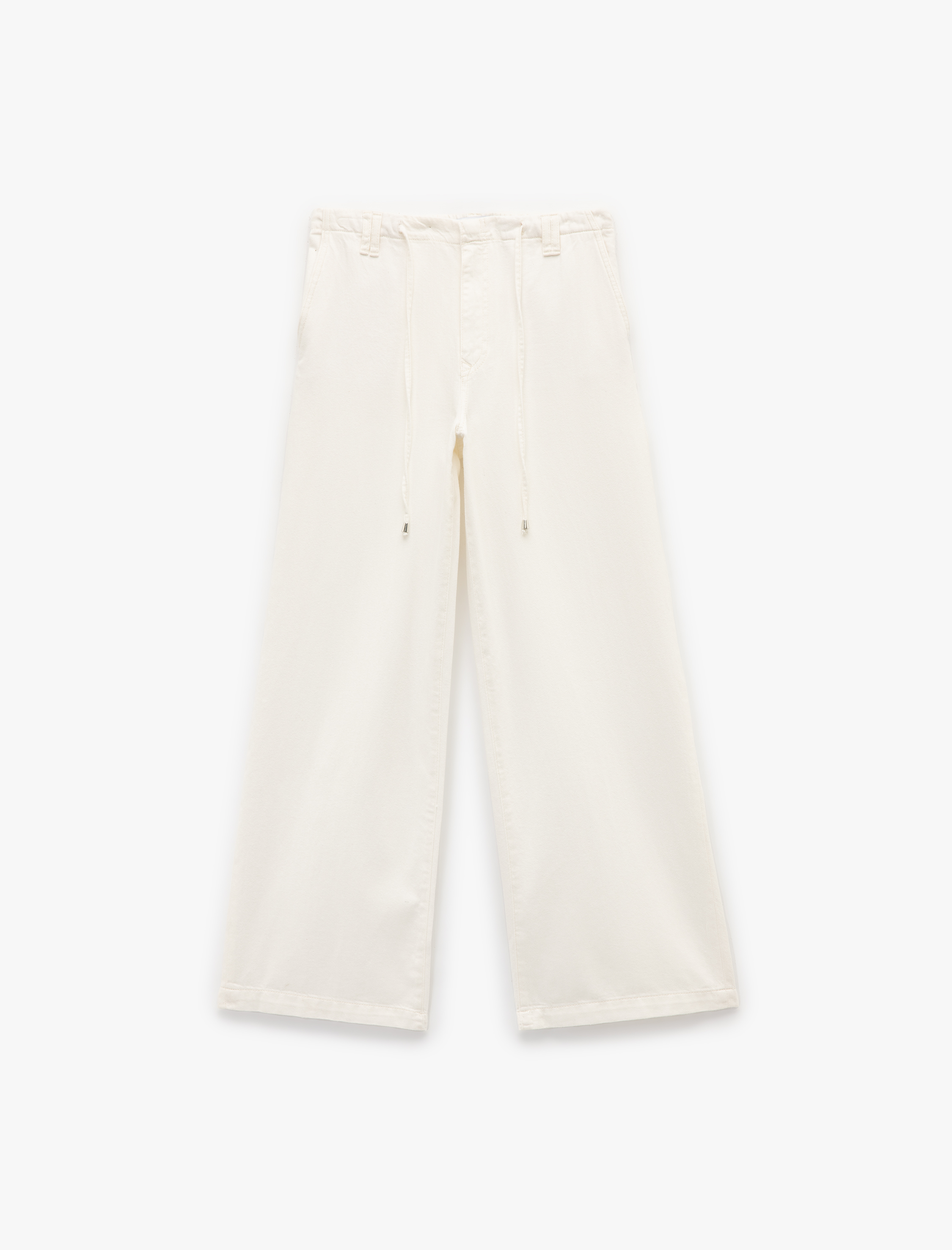   Koton X Şahika Ercümen - Pamuklu Loose Fit Bağcık Detaylı Geniş Paça Pantolon