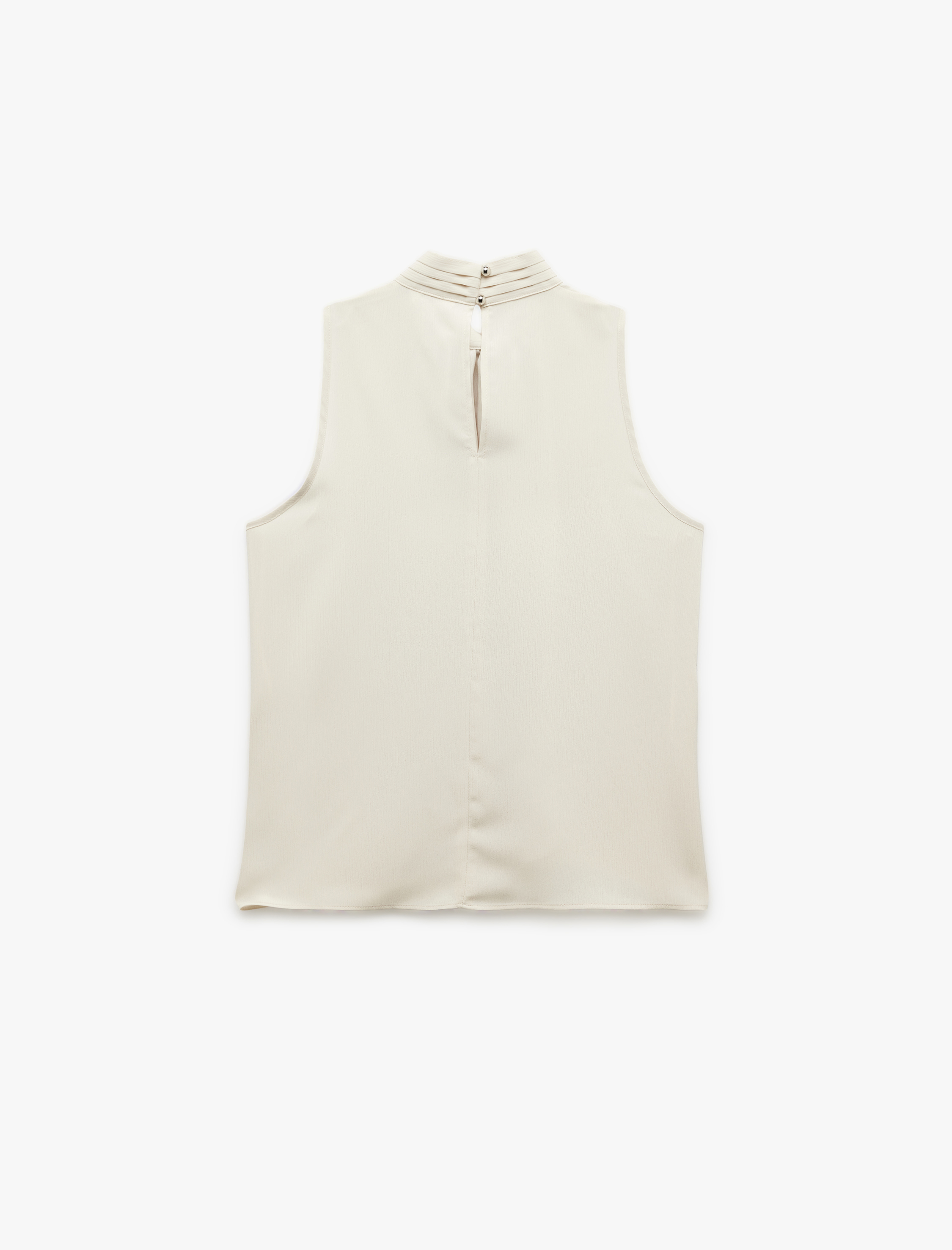   Bağlamalı Dik Yaka Kolsuz Bluz