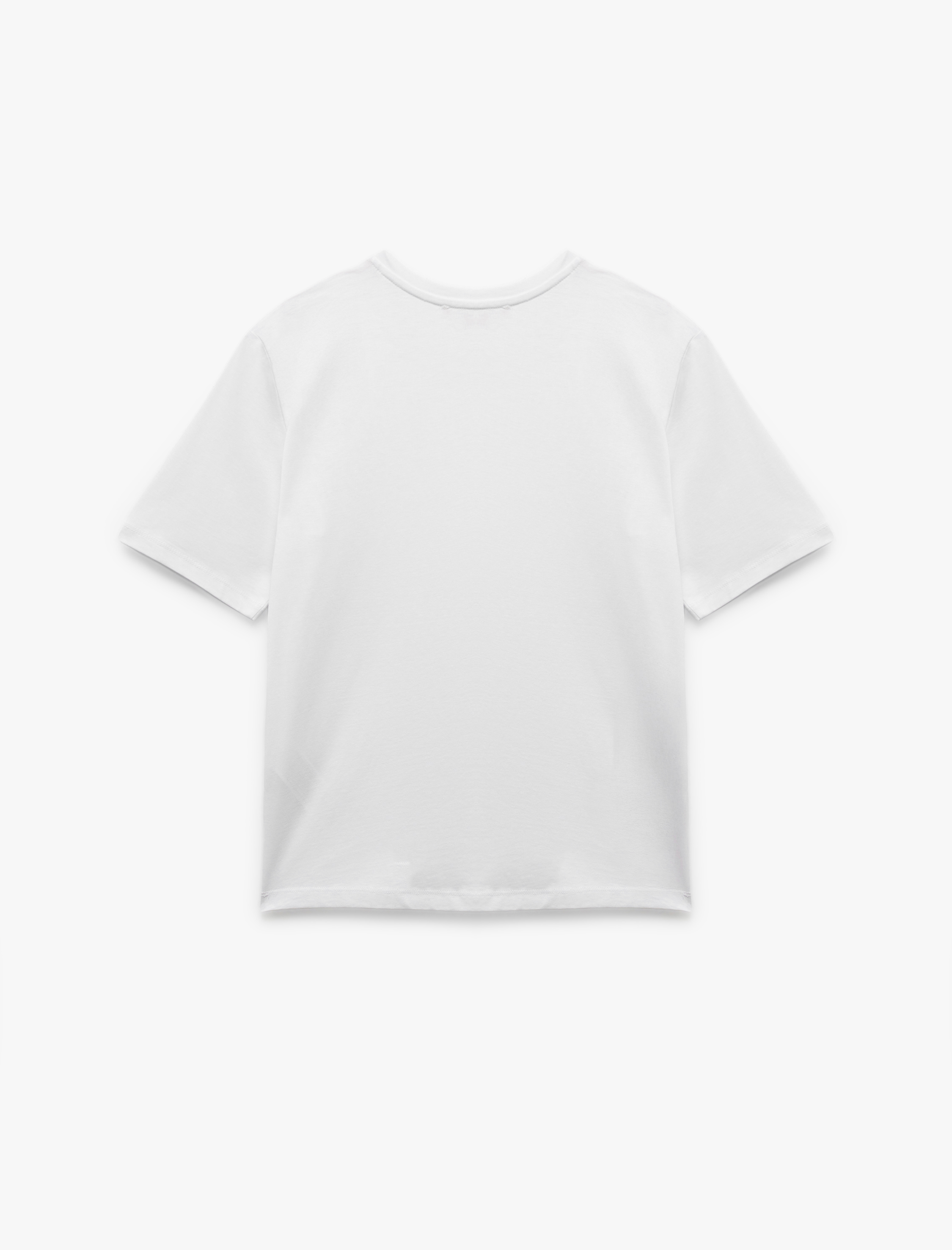   Pamuklu Kısa Kollu Bisiklet Yaka Basic Tişört