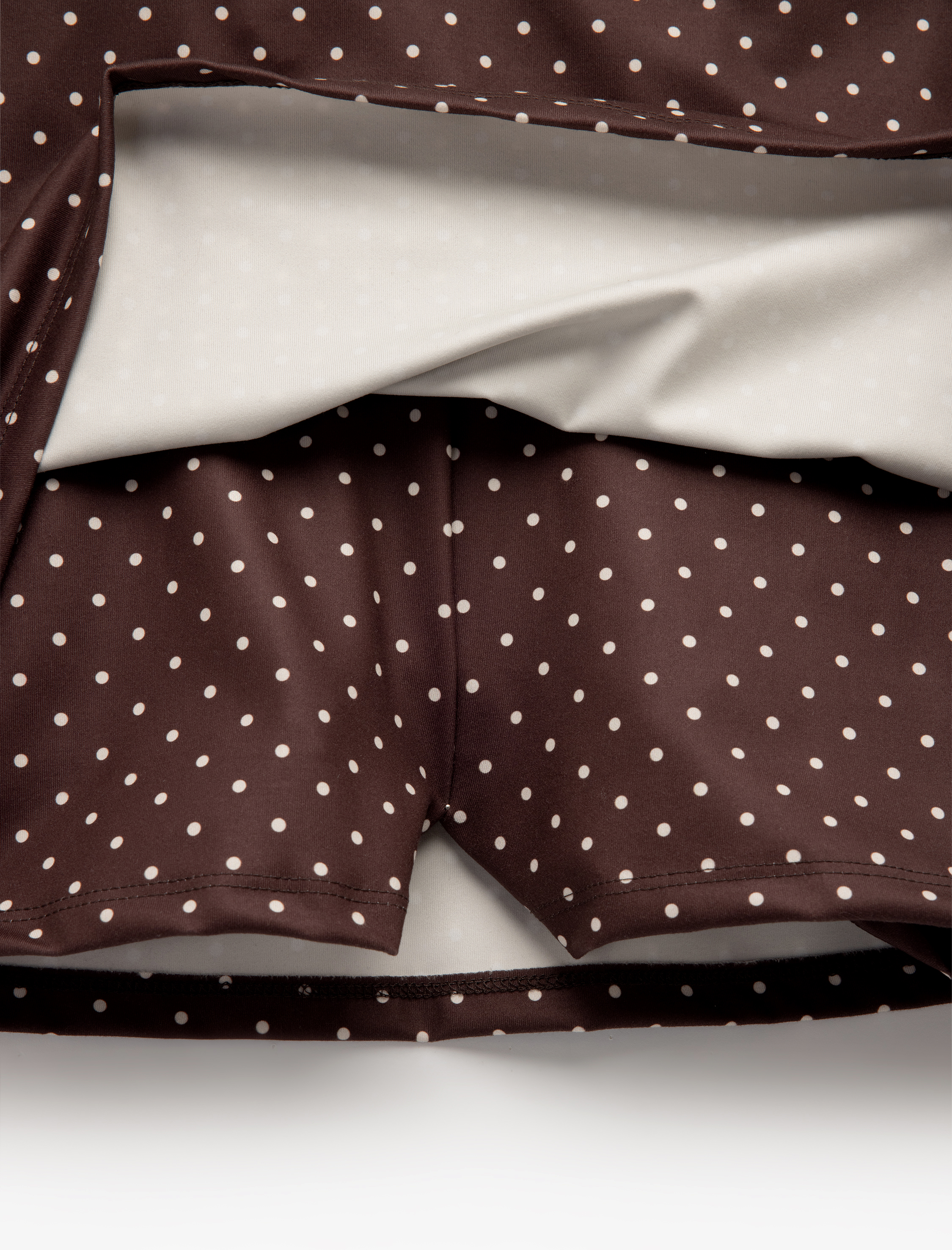   Yüksek Bel Puantiyeli İnterlok Kumaş Spor Şort Etek