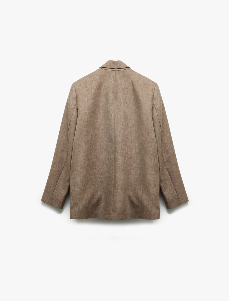   Kruvaze Yaka Uzun Kollu Oversize Blazer Ceket