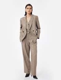 Kruvaze Yaka Uzun Kollu Oversize Blazer Ceket
