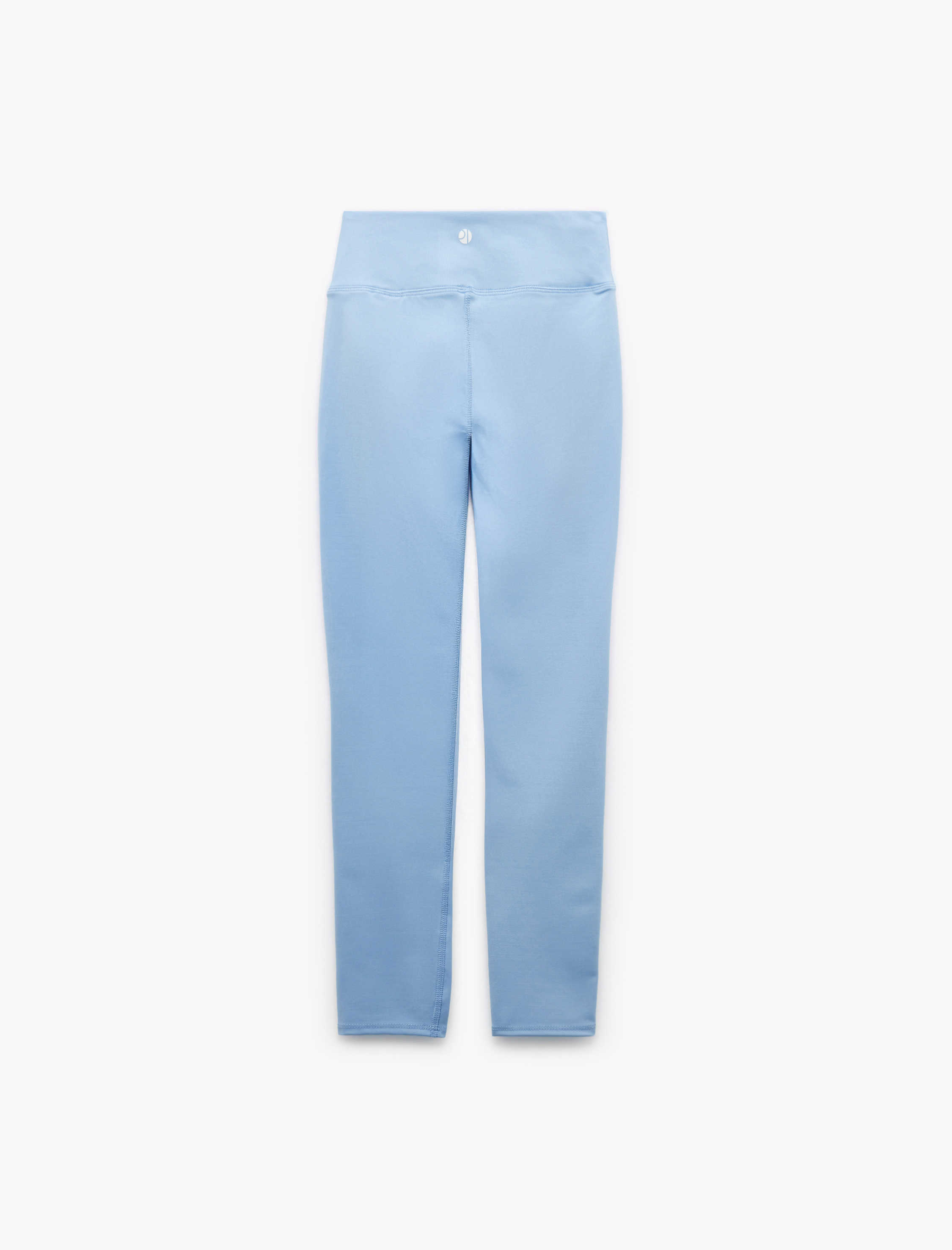   Yüksek Bel Dar Kesim İnterlok Dikiş Detaylı Spor Tayt