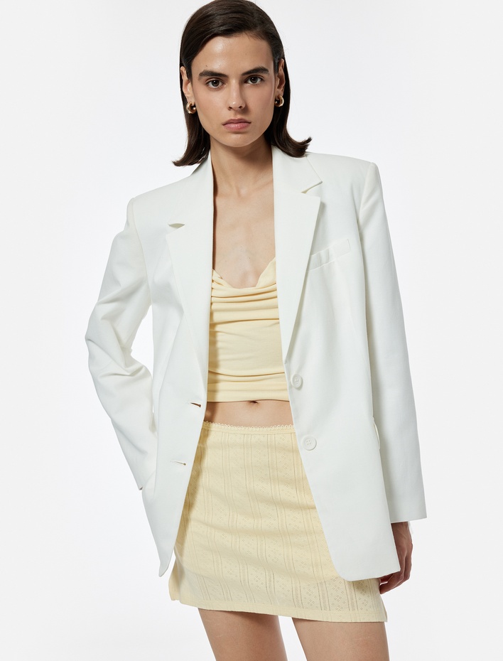  Pamuklu Slim Fit  Şortlu Mini Etek