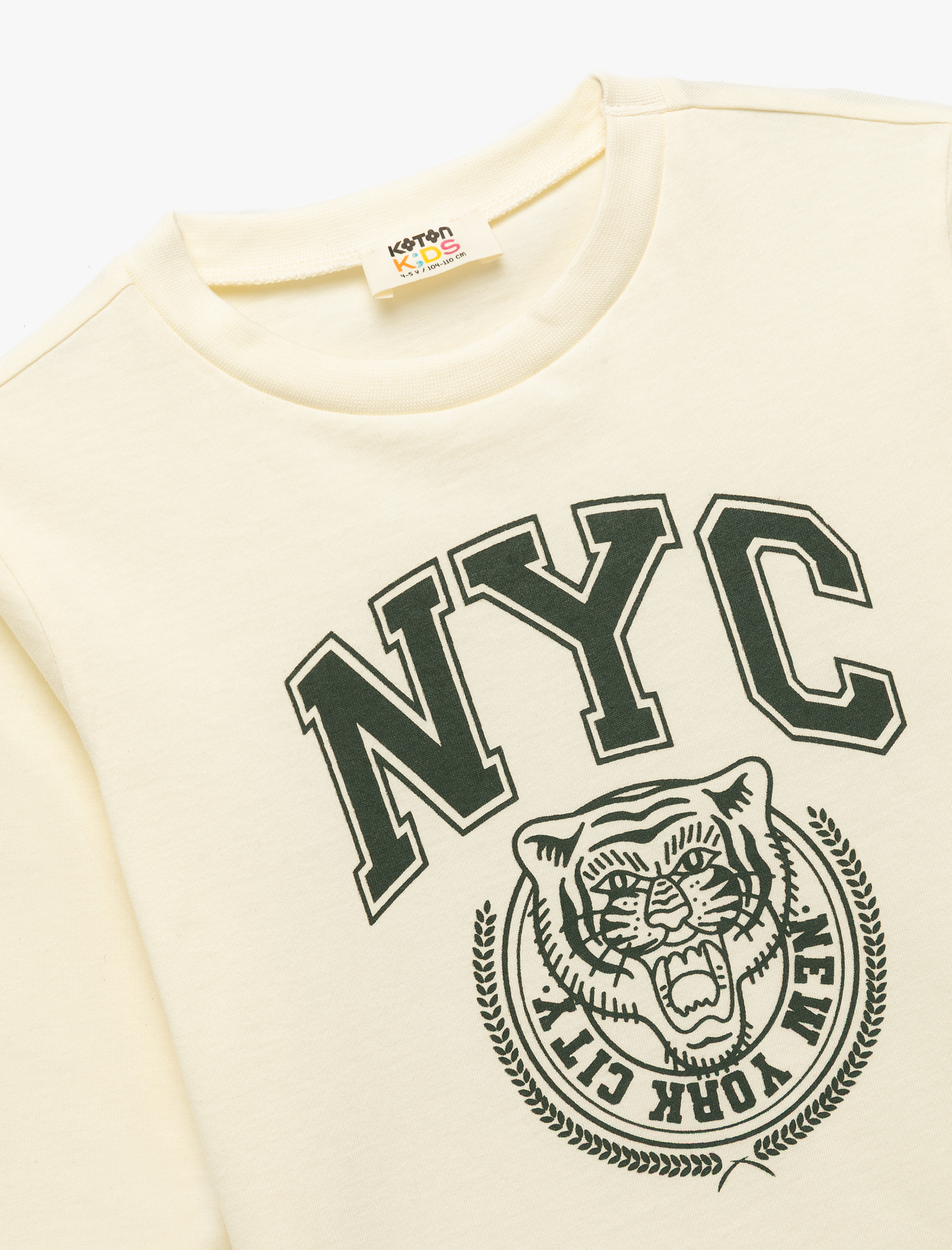  Erkek Çocuk Pamuklu Uzun Kollu Bisiklet Yaka Baskılı Tişört