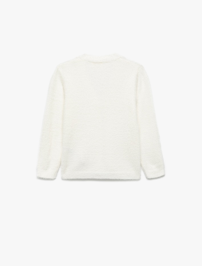 Kız Çocuk Uzun Kollu V Yaka Düğmeli Basic Triko Hırka