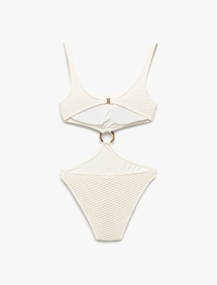  Aksesuar Detaylı Fileli Mayokini