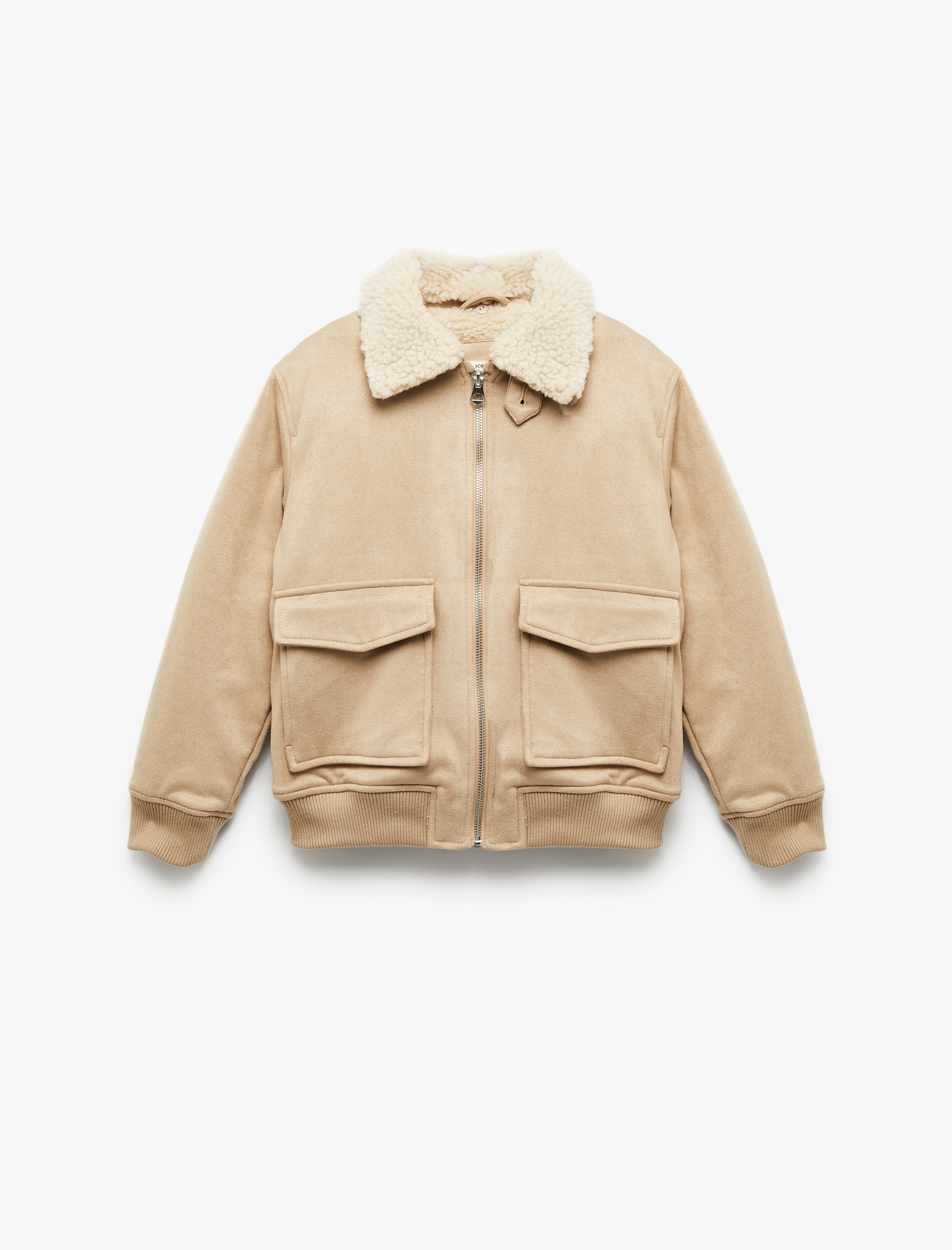  Erkek Çocuk Uzun Kollu Peluş Yaka Cep Detaylı Fermuarlı Bomber Ceket