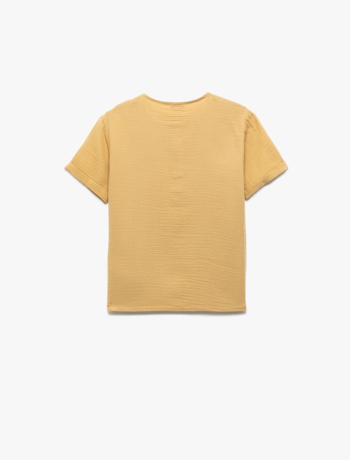 Erkek Çocuk Kısa Kollu Bisiklet Yaka Pamuklu Düğmeli Tişört