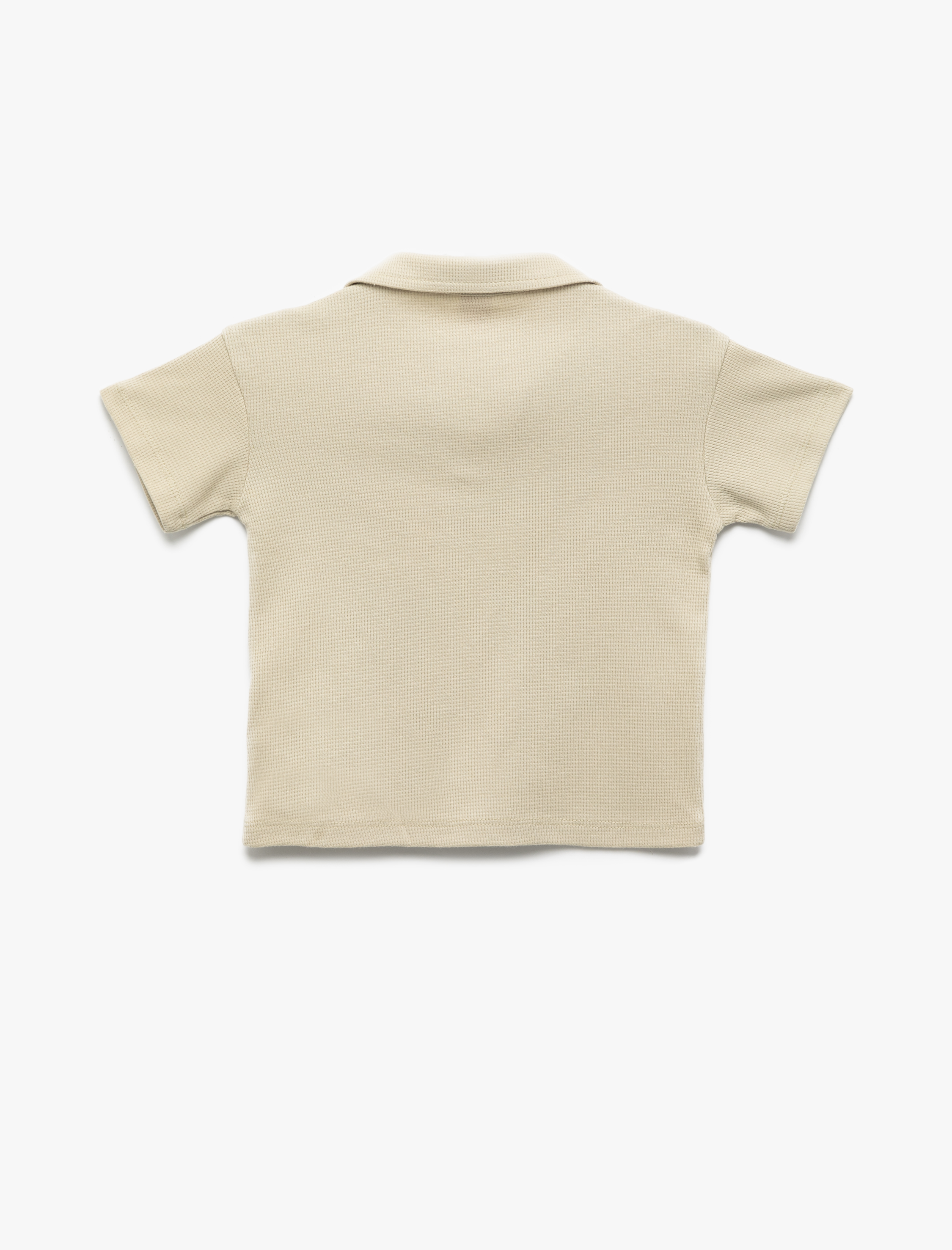  Erkek Bebek Nakış Detaylı Kısa Kollu Polo Yaka Pamuklu Tişört