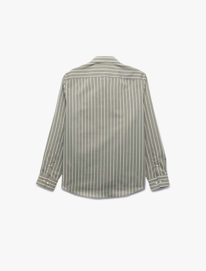  Regular Fit Uzun Kollu Klasik Yaka Pamuklu Poplin Gömlek