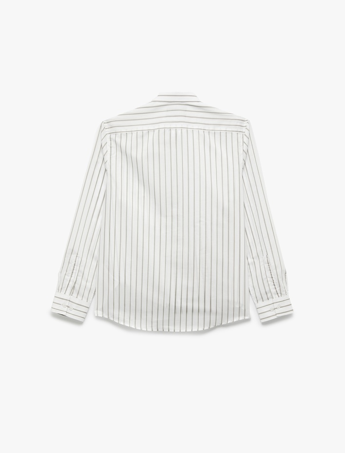  Regular Fit Uzun Kollu Klasik Yaka Pamuklu Poplin Gömlek