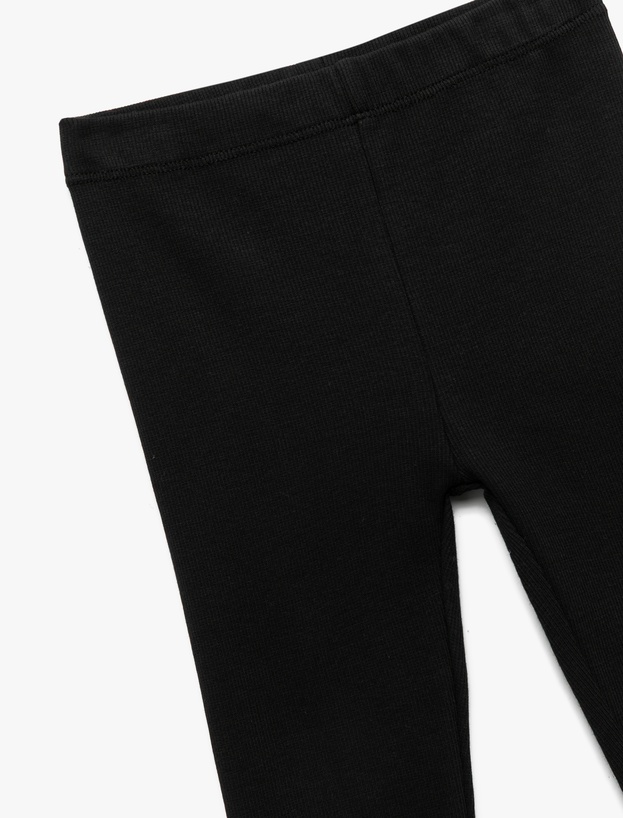 Pamuklu Beli Lastikli Basic Tayt_2