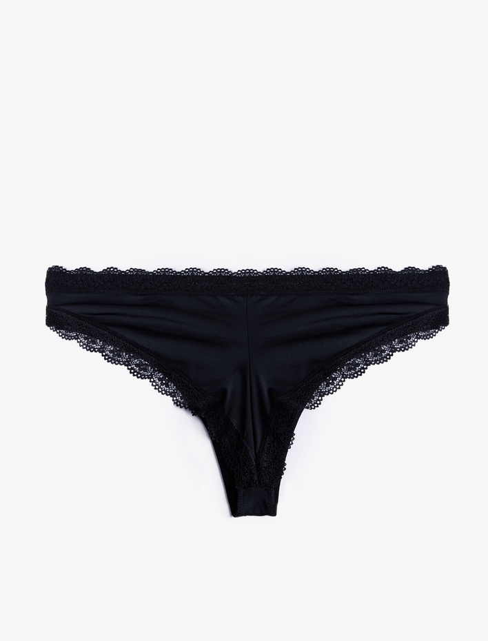  Rahat Kalıp Dantel Detaylı Brazilian Külot