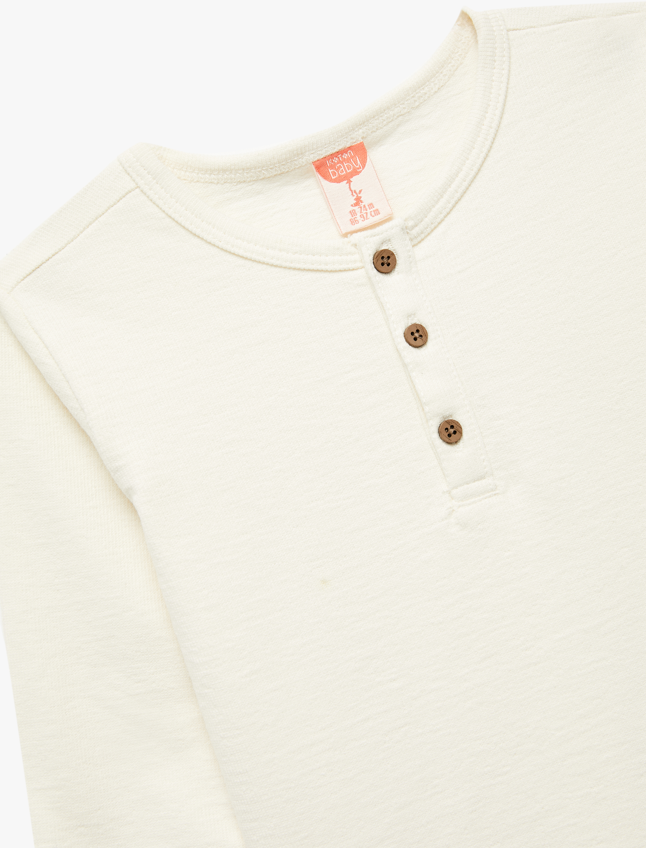  Erkek Bebek Pamuklu Uzun Kollu Düğmeli Tişört