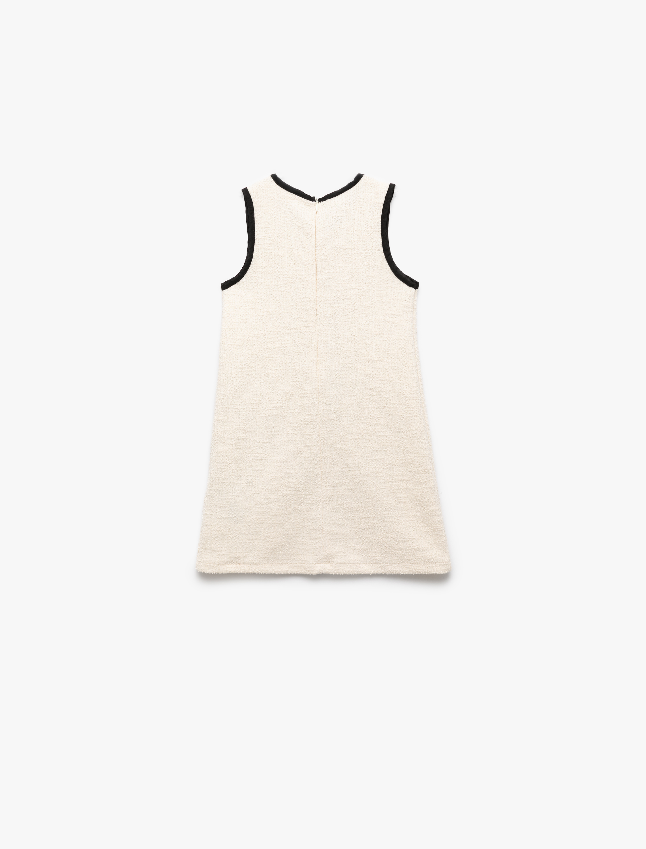  Kız Çocuk Fiyonk Detaylı Kolsuz Bisiklet Yaka Tüvit Elbise