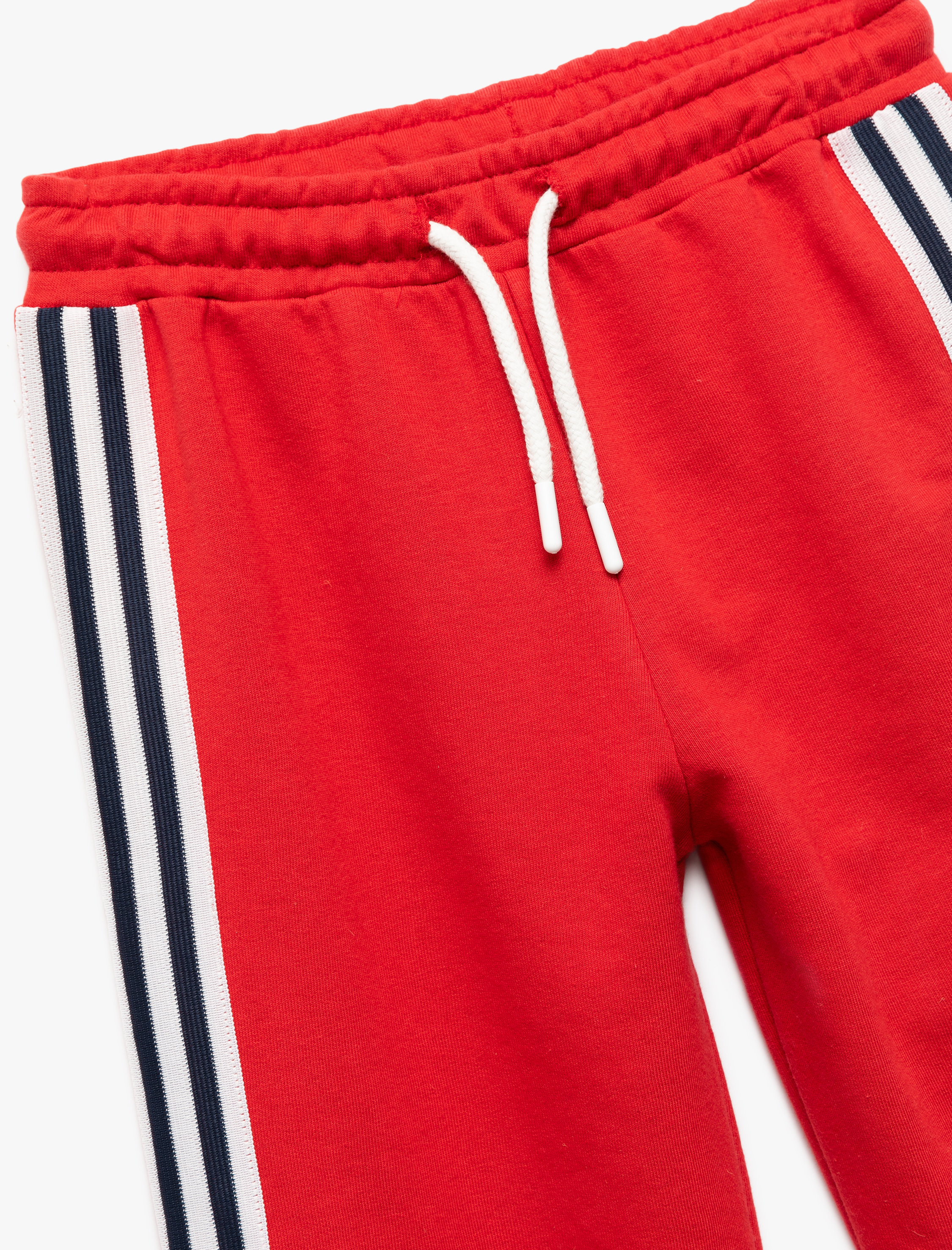  Erkek Çocuk Beli Bağcıklı Pamuklu Şerit Detaylı Eşofman Altı