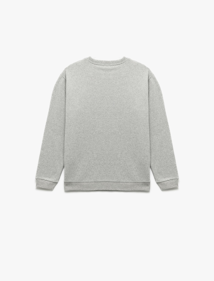 Erkek Çocuk Uzun Kollu Bisiklet Yaka Baskılı Sweatshirt