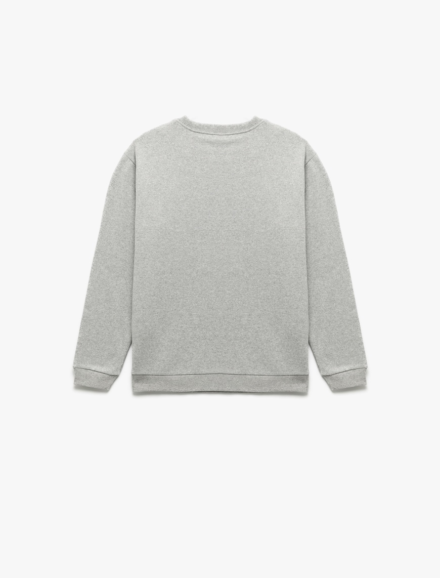  Erkek Çocuk Uzun Kollu Bisiklet Yaka Baskılı Sweatshirt
