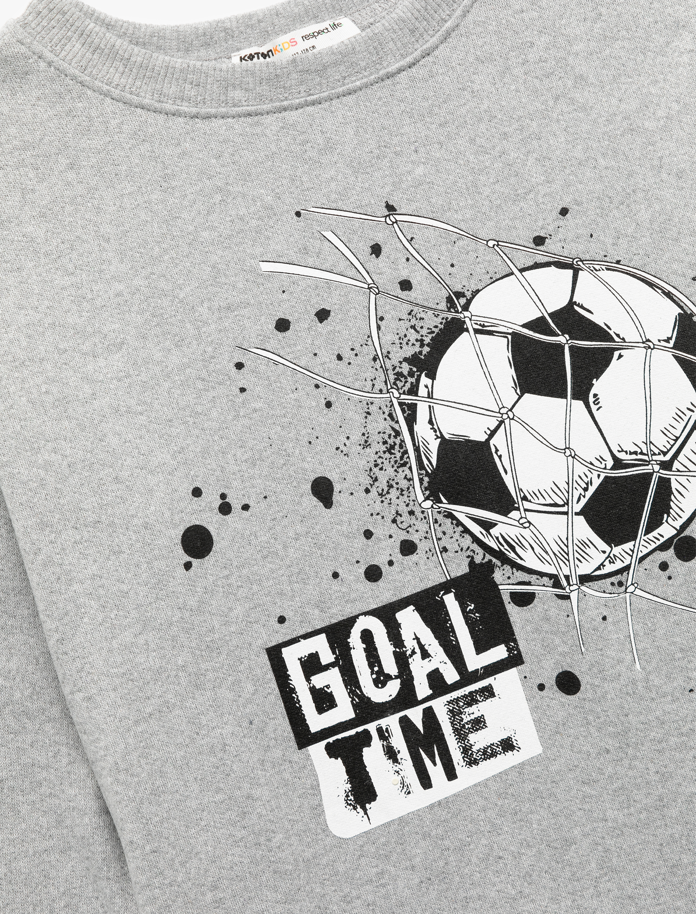  Erkek Çocuk Uzun Kollu Bisiklet Yaka Baskılı Sweatshirt