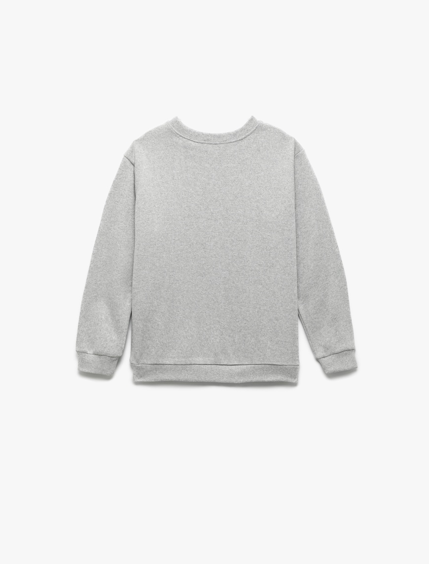  Erkek Çocuk Uzun Kollu Bisiklet Yaka Baskılı Sweatshirt