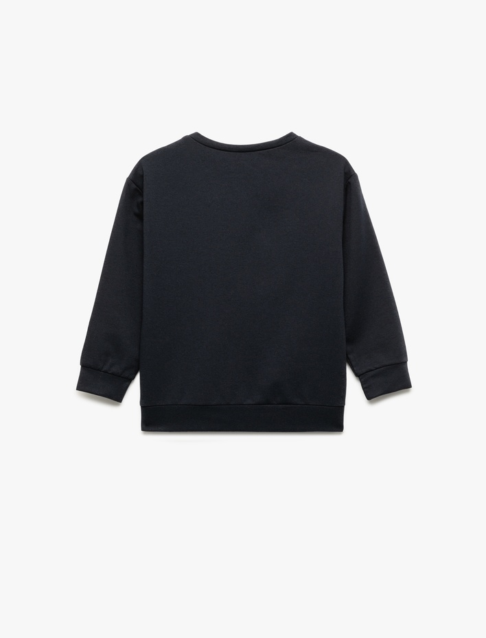 Erkek Çocuk Uzun Kollu Bisiklet Yaka Baskılı Sweatshirt