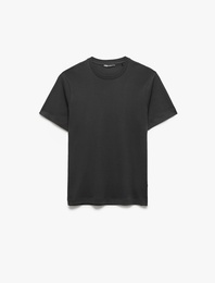 Regular Fit Bisiklet Yaka Pamuklu Kısa Kollu Basic Tişört