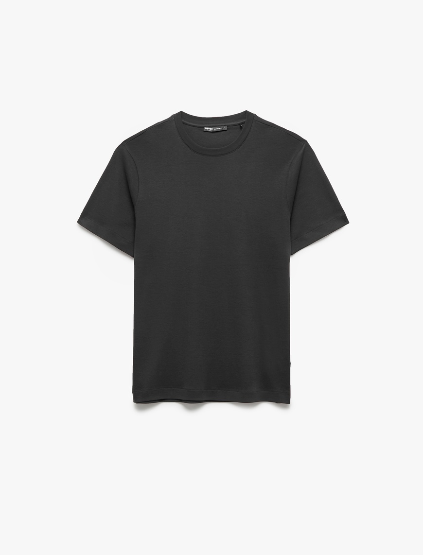   Regular Fit Bisiklet Yaka Pamuklu Kısa Kollu Basic Tişört