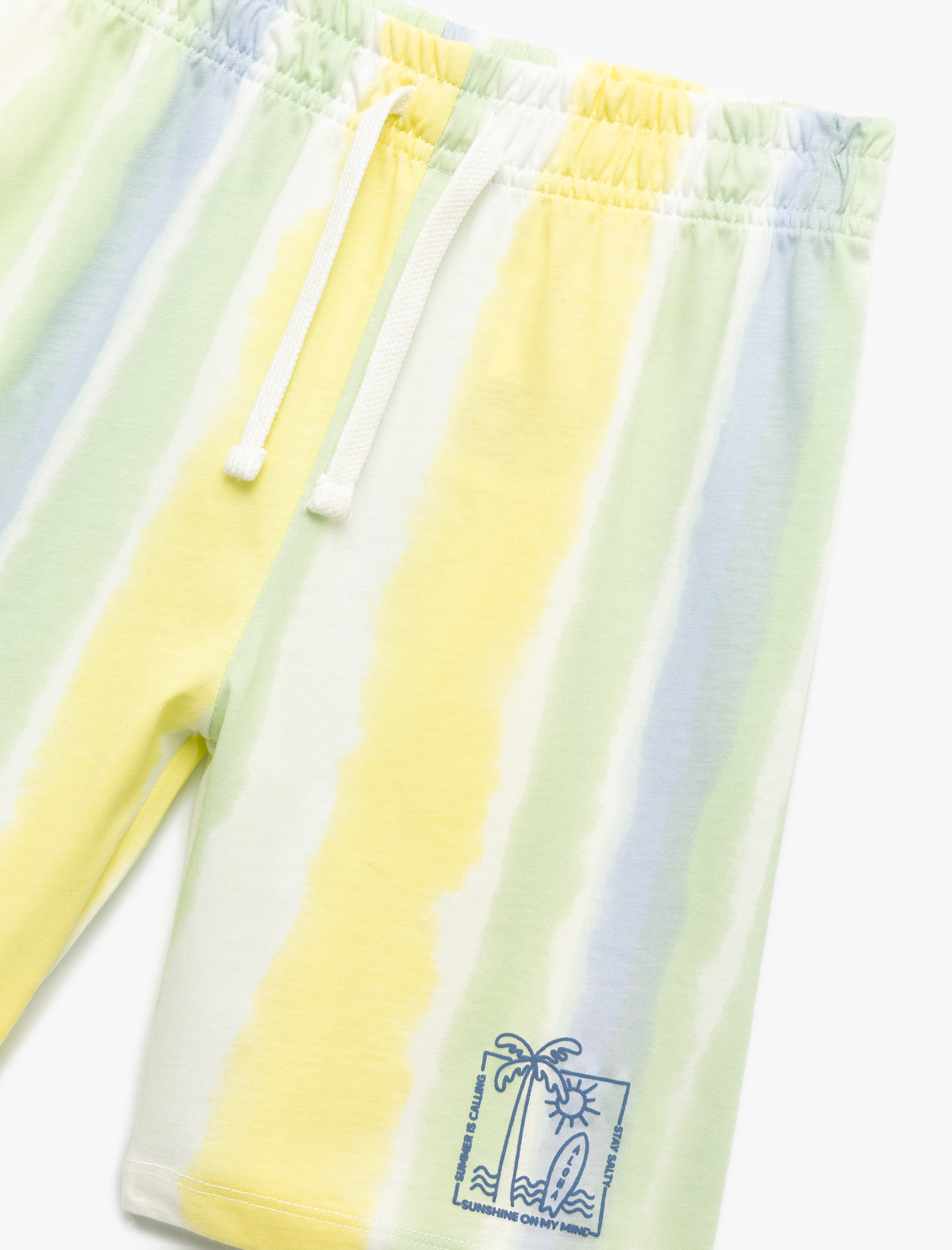  Erkek Çocuk Pamuklu Beli Bağlamalı Cepli Baskılı Şort