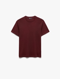 Regular Fit Bisiklet Yaka Pamuklu Kısa Kollu Basic Tişört