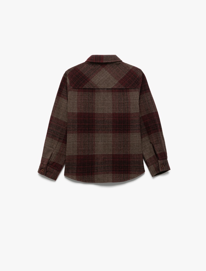 Erkek Çocuk Uzun Kollu Cep Detaylı Oduncu Gömlek