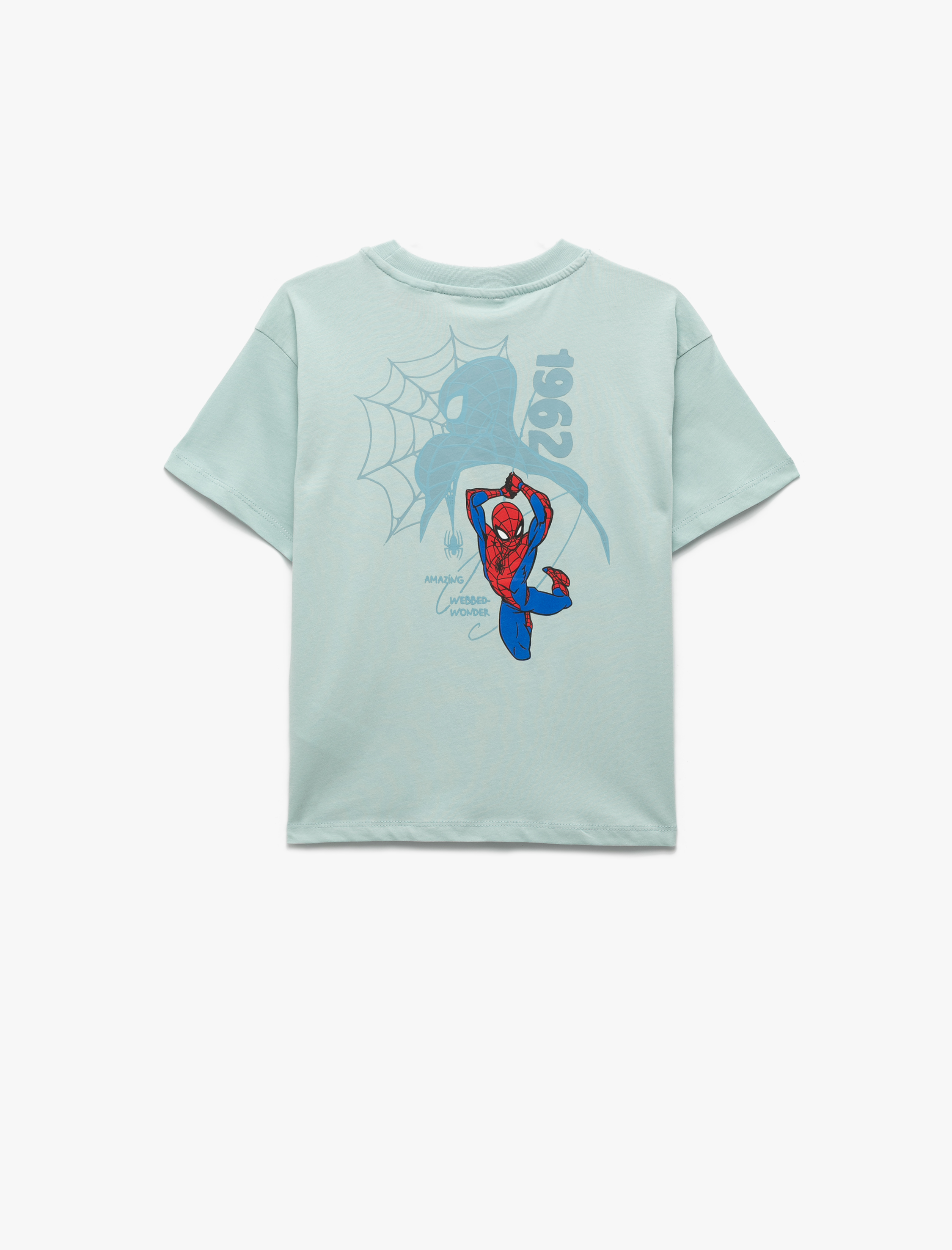  Erkek Çocuk Lisanslı Örümcek Adam Baskılı Kısa Kollu Pamuklu Tişört