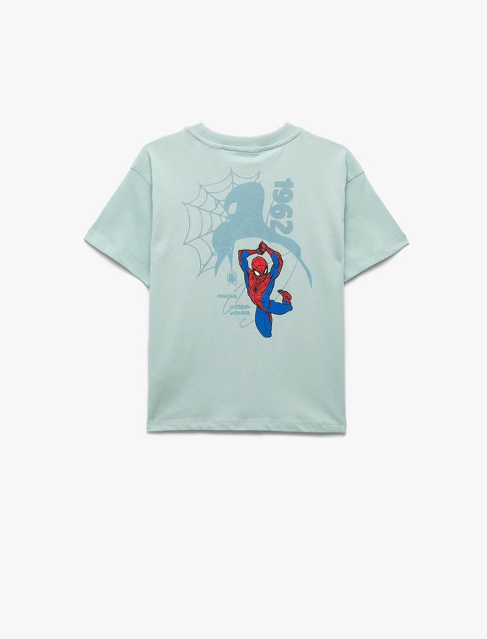 Erkek Çocuk Lisanslı Örümcek Adam Baskılı Kısa Kollu Pamuklu Tişört