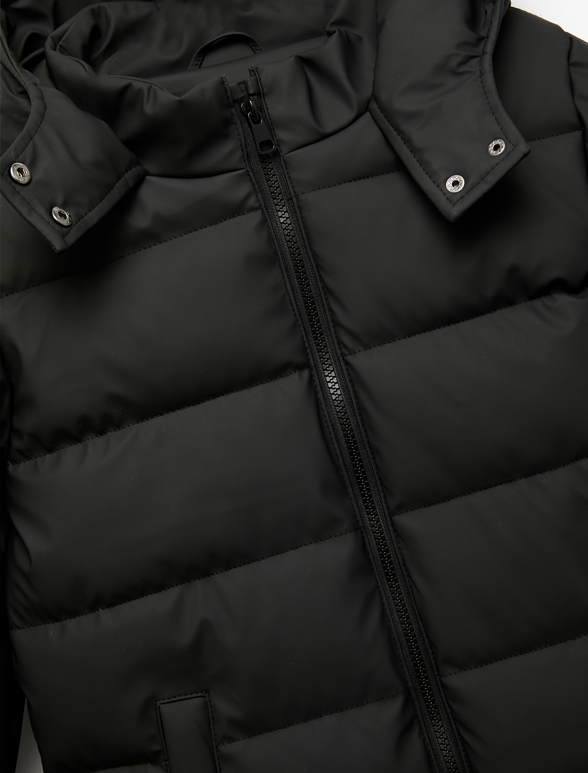  Kız Çocuk Uzun Kollu Fermuarlı Cepli İçi Suni Kürklü Kapşonlu Uzun Şişme Mont