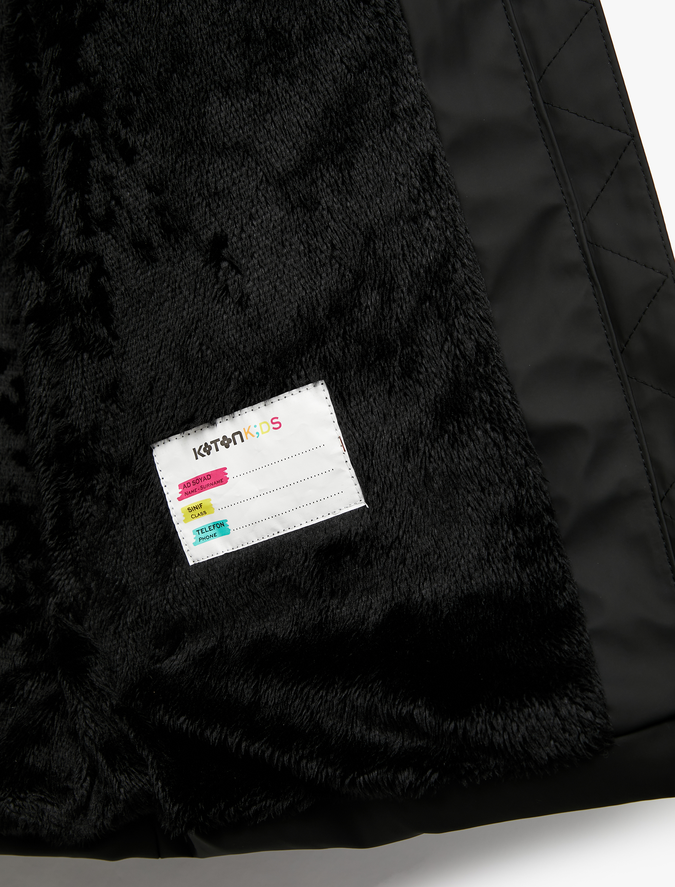  Kız Çocuk Uzun Kollu Fermuarlı Cepli İçi Suni Kürklü Kapşonlu Uzun Şişme Mont