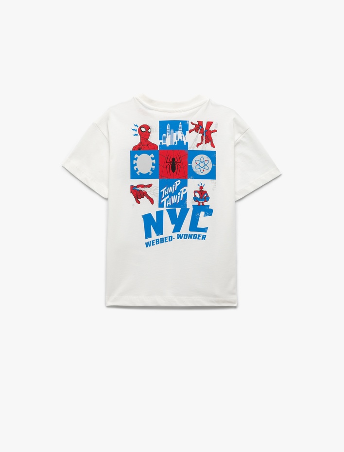 Erkek Çocuk Lisanslı Örümcek Adam Baskılı Kısa Kollu Pamuklu Oversize Tişört