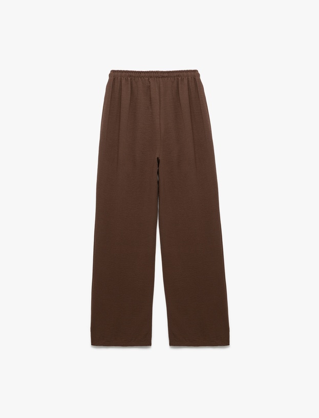 Aerobin Kumaş Geniş Paça Beli Bağcıklı Pantolon_3