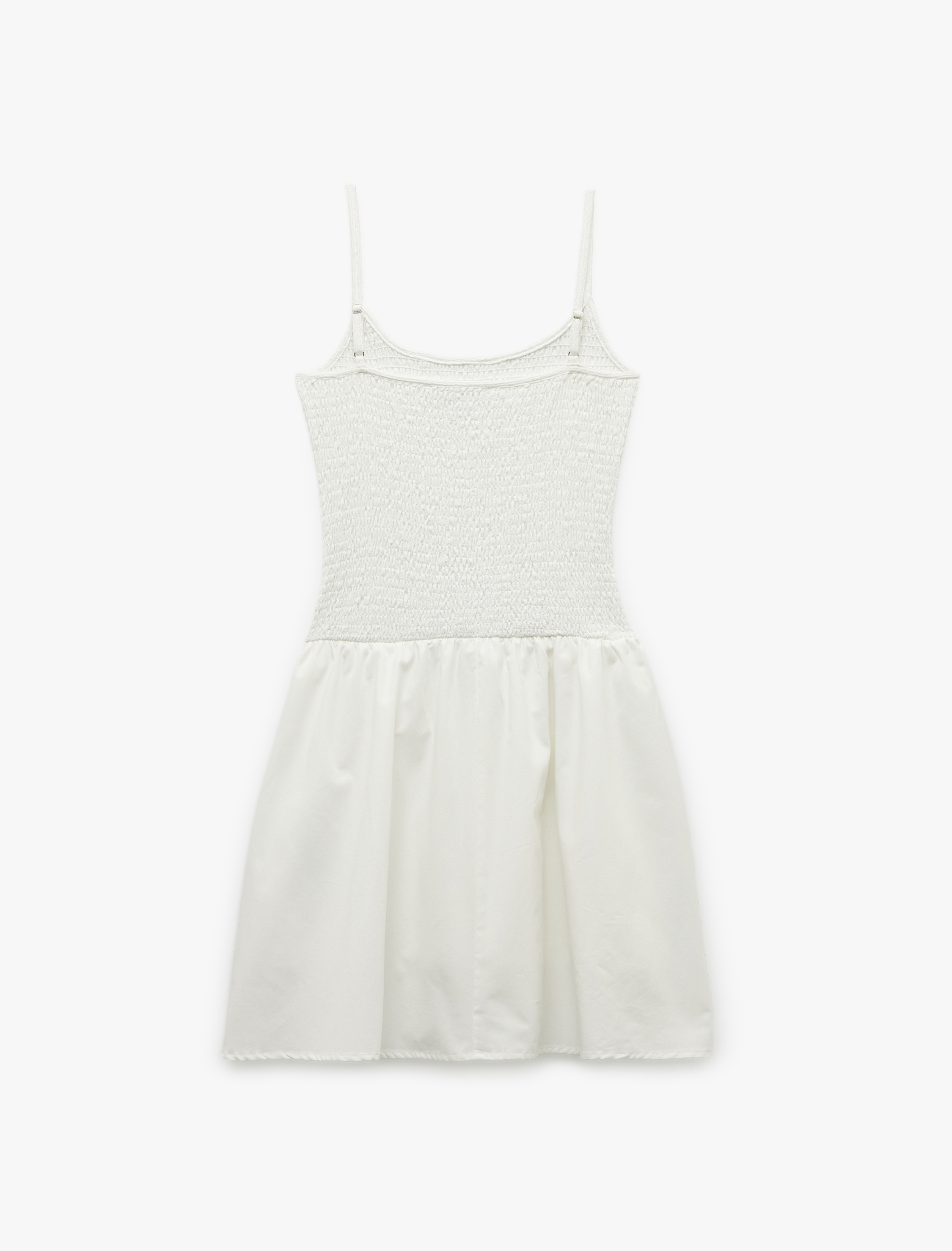 Bürümcük Kolsuz U Yaka Rahat Kalıp İp Askılı Astarlı Mini Elbise