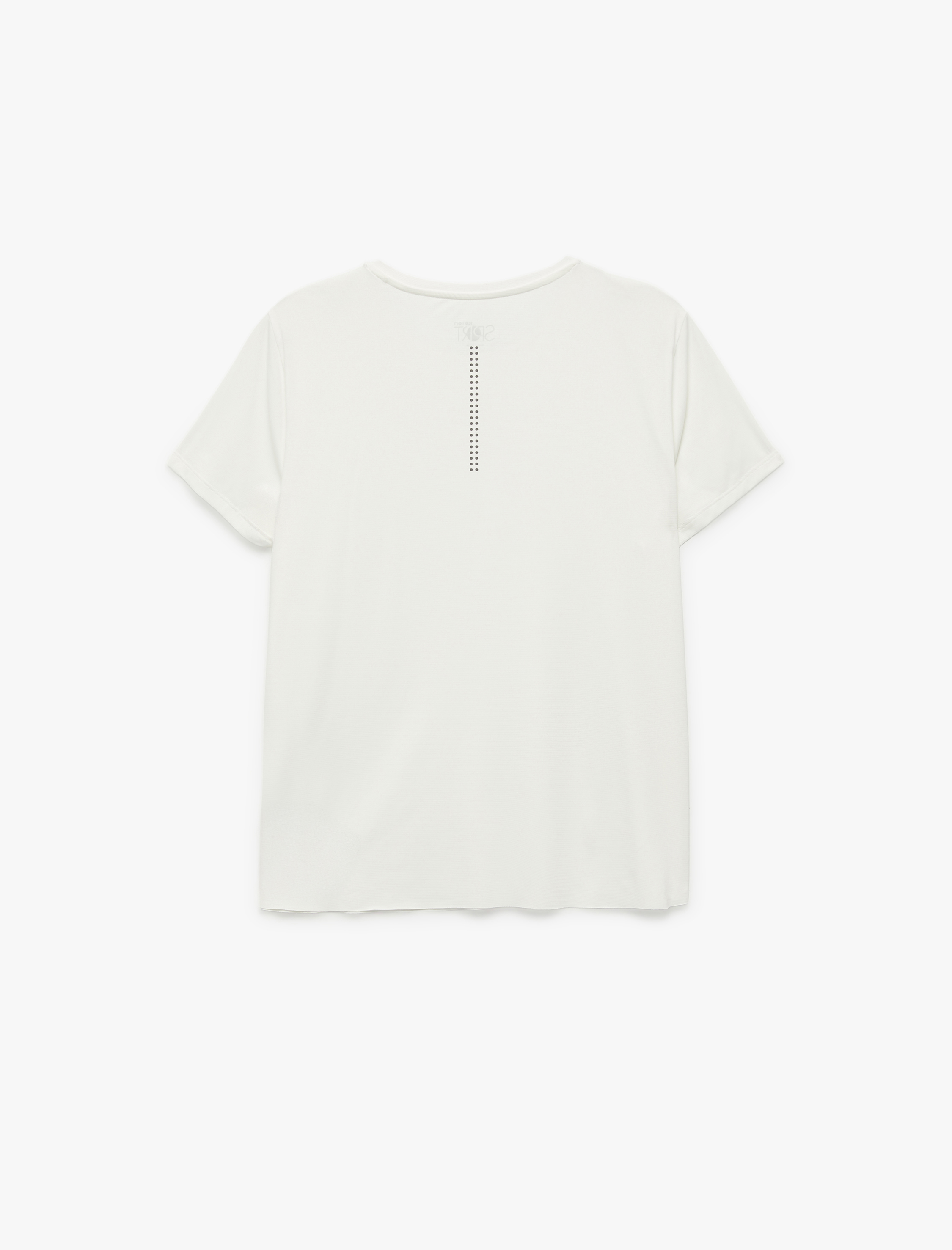   Kısa Kollu Bisiklet Yaka Arkası Baskılı Oversize Spor Tişört