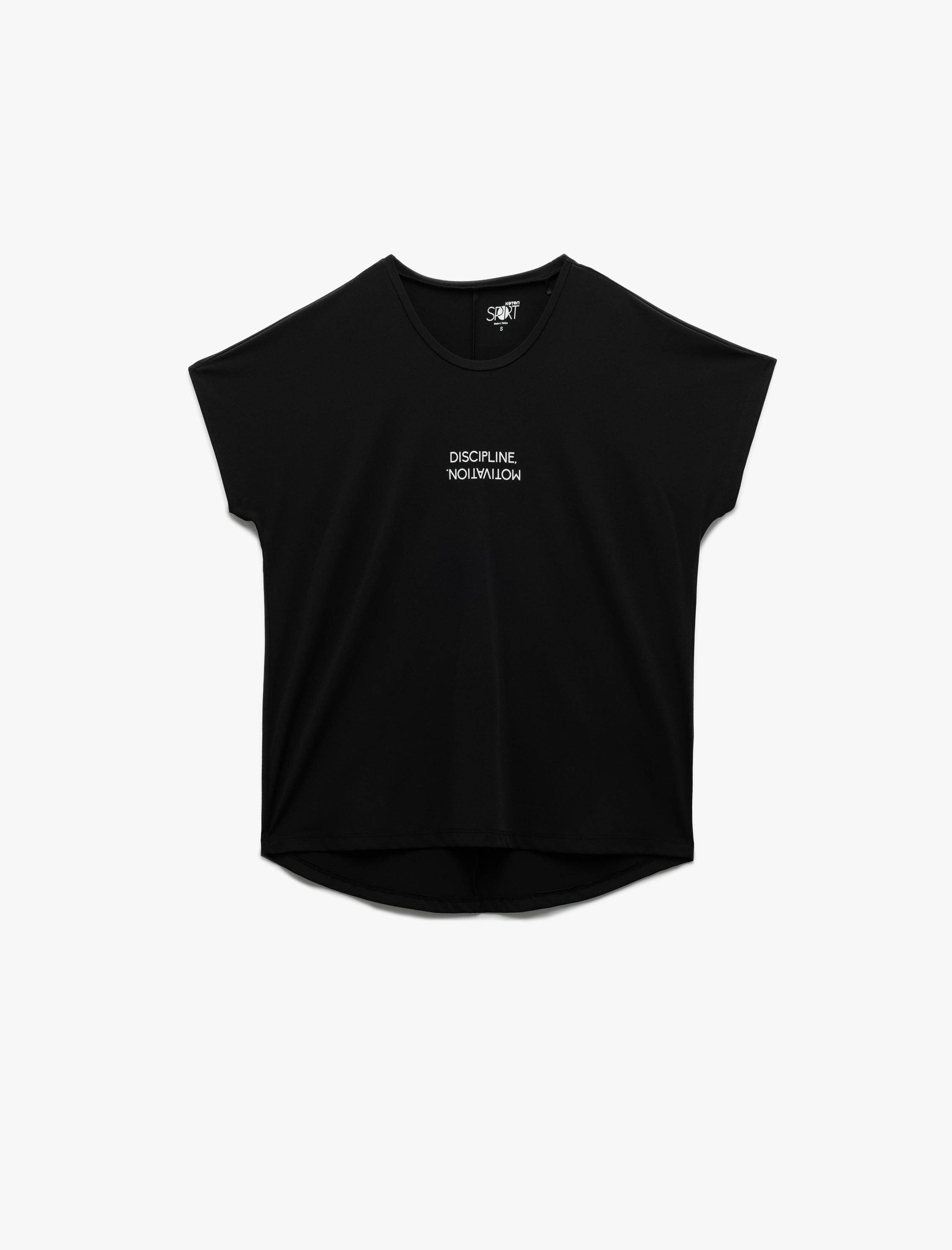   Kolsuz Bisiklet Yaka Baskılı Oversize Spor Tişört