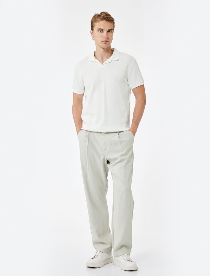  Oversize Viskon Cep Detaylı Rayon Pileli Kumaş Yazlık Pantolon